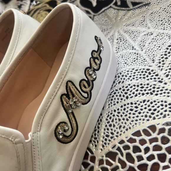 Kate Spade Lizbeth Women's Sneakers White Leather Cats Meow Slip-On Shoes 10 - Picture 11 of 13